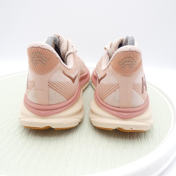 Hoka One One Clifton 9 Womens 9.5B Running Shoes Pink Rose Gold Athletic Sneaker - Picture 4 of 9